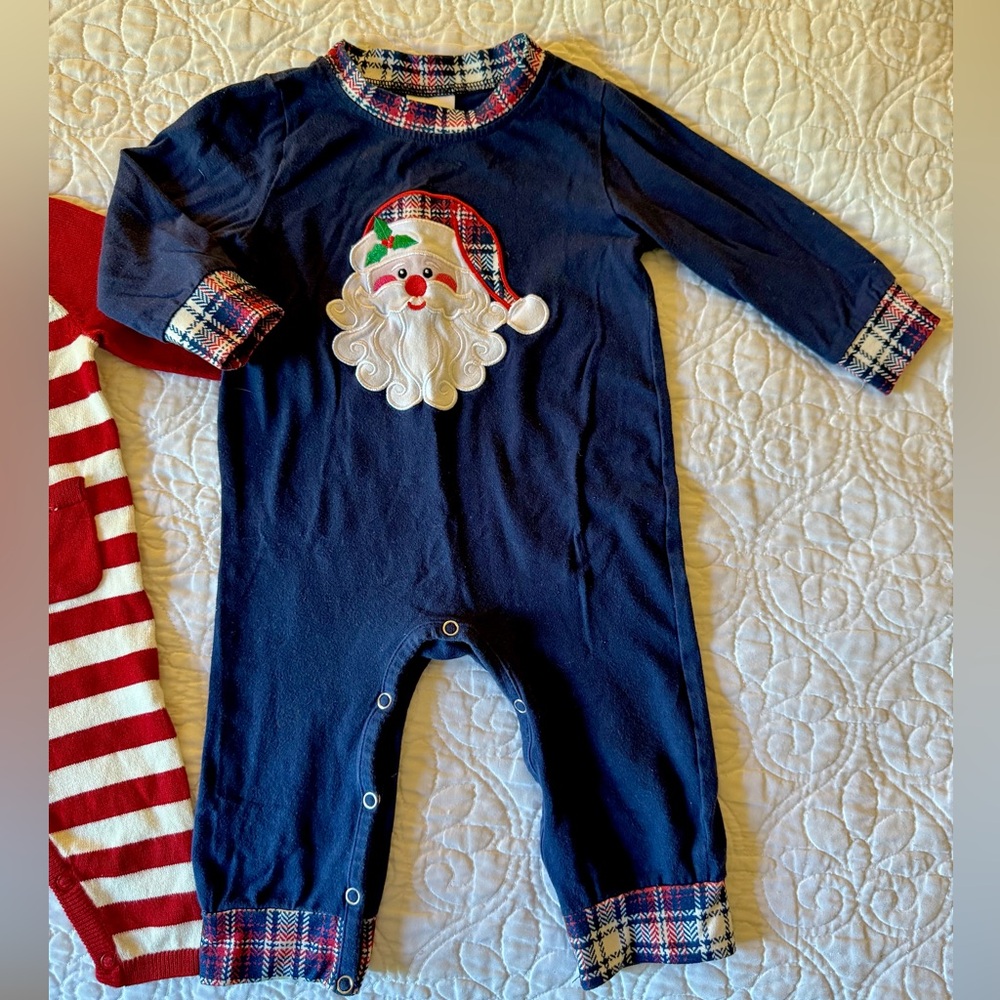 Baby Boy 6-12M Christmas Santa Clause One Piece Outfit